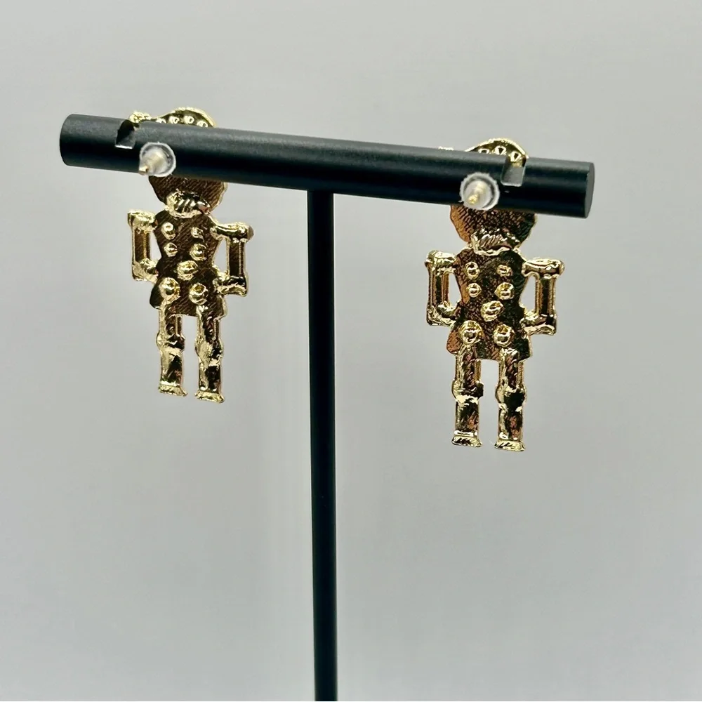 Fashion Jewelry Santa Earrings - Red and Gold - Picture 3 of 3